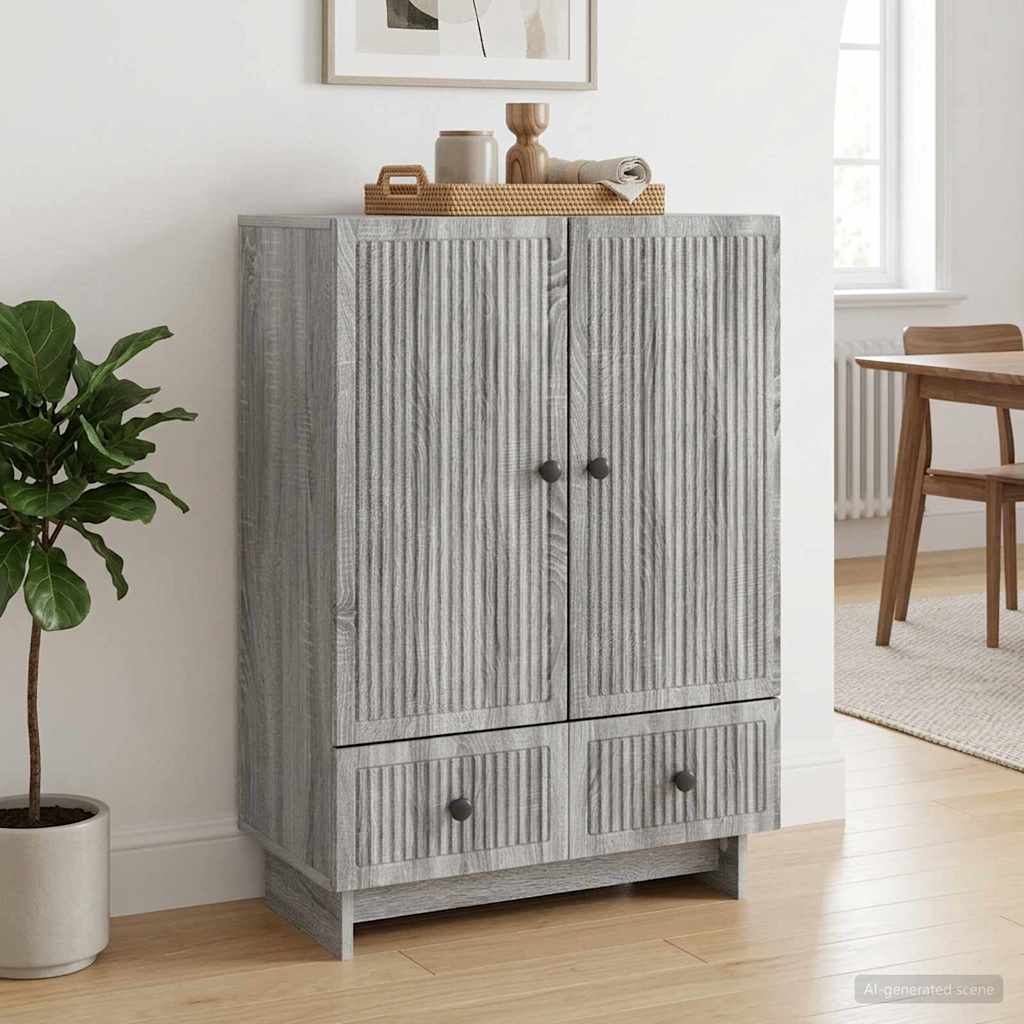 Sideboard Grå Sonoma 66 x 34,5 x 95 cm Konstrueret træ