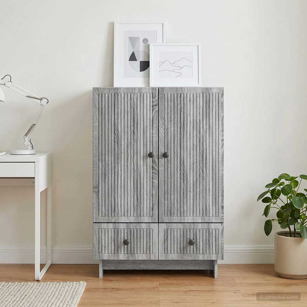 Sideboard Grå Sonoma 66 x 34,5 x 95 cm Konstrueret træ