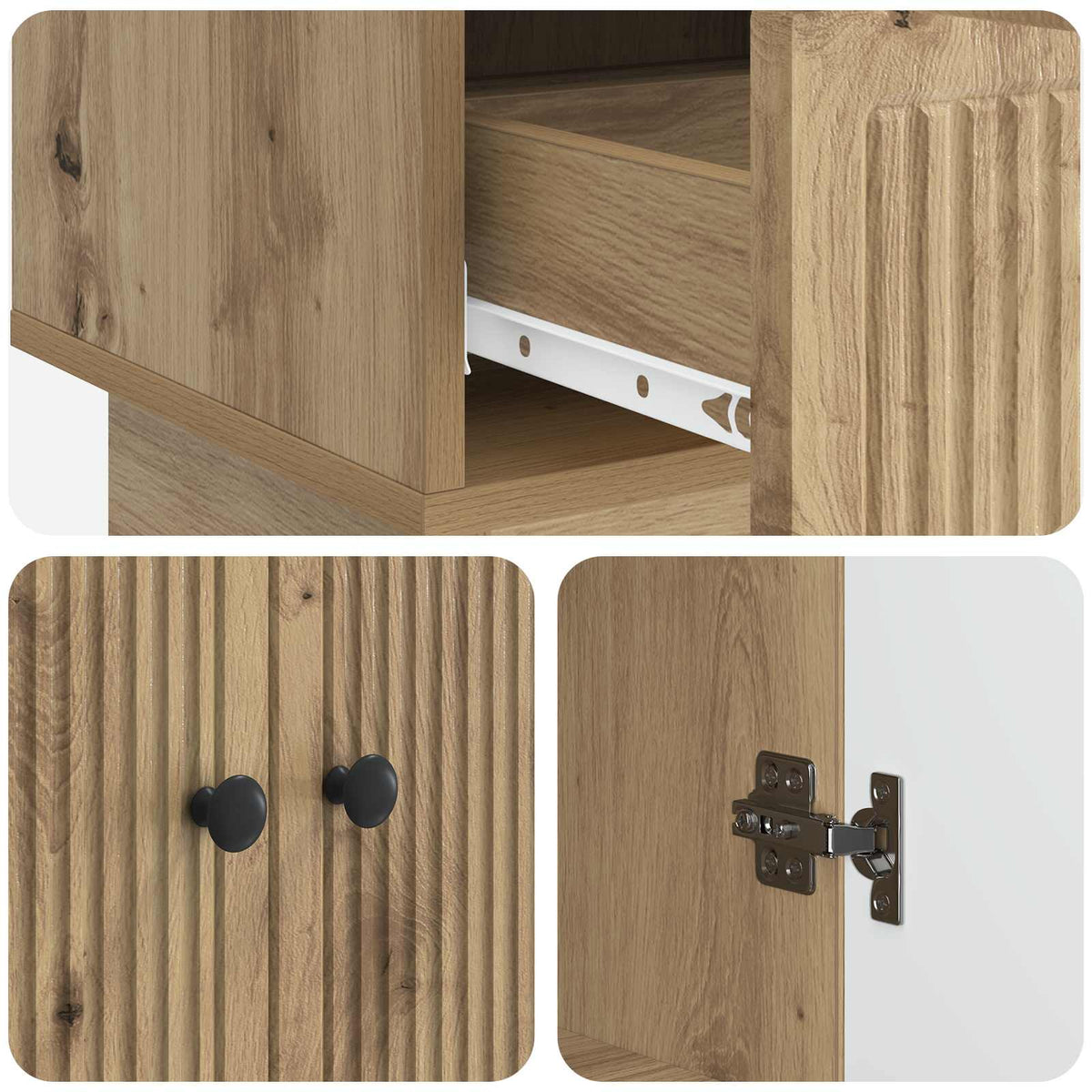 Sideboard Artisan Eg 66 x 34,5 x 95 cm Konstrueret træ