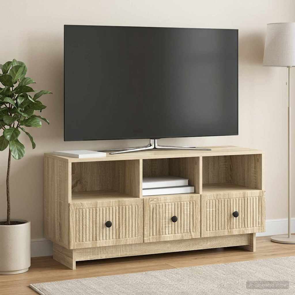 TV-skab med skuffe Sonoma-eg 102 x 34,5 x 50 cm Konstrueret træ