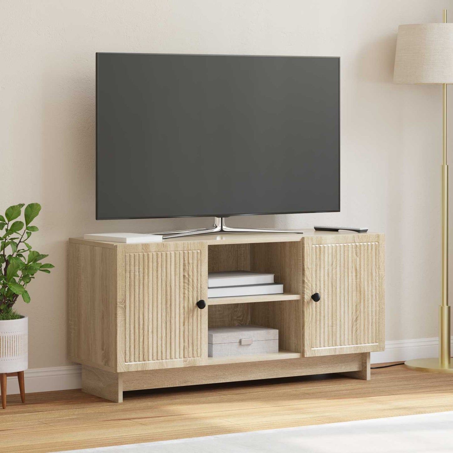 TV-skab 102 x 34,5 x 50 cm Sonoma-eg Konstrueret træ