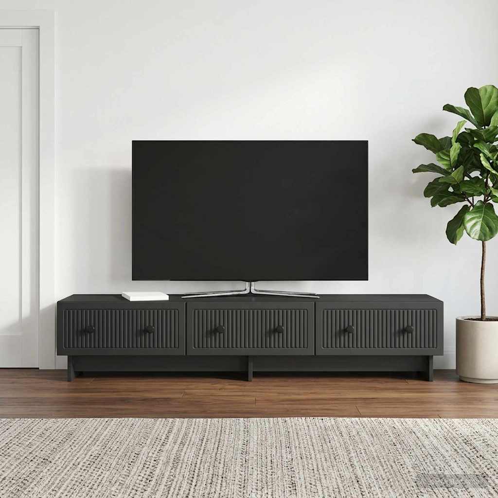 TV-skab 147 x 34,5 x 30 cm Sort Konstrueret træ