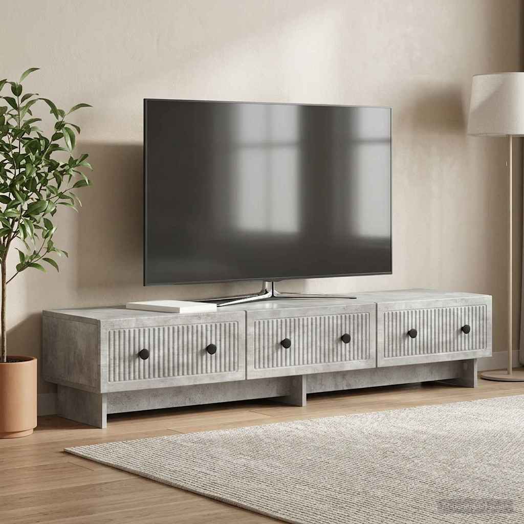 TV-skab 147 x 34,5 x 30 cm Betongrå Konstrueret træ