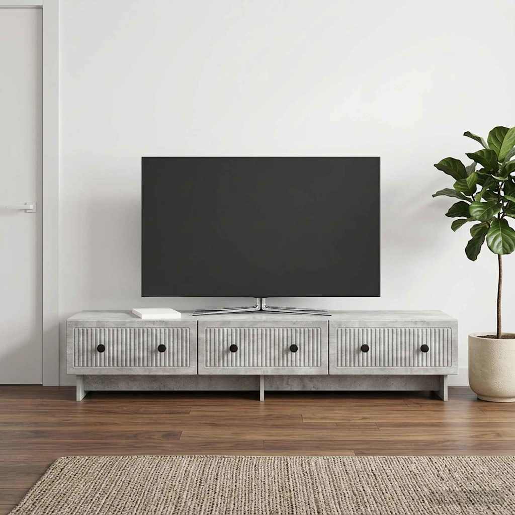 TV-skab 147 x 34,5 x 30 cm Betongrå Konstrueret træ