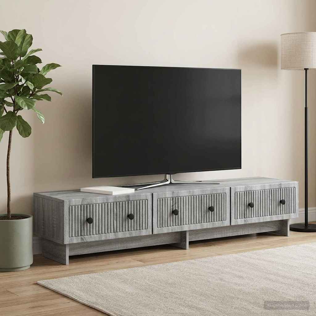 TV-skab 147 x 34,5 x 30 cm Grå sonoma-eg Konstrueret træ