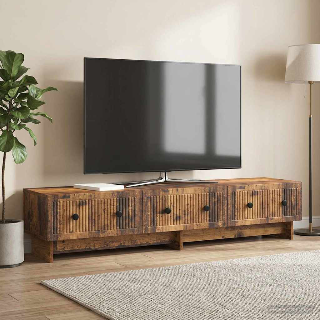 TV-skab 147 x 34,5 x 30 cm Gammelt træ Konstrueret træ