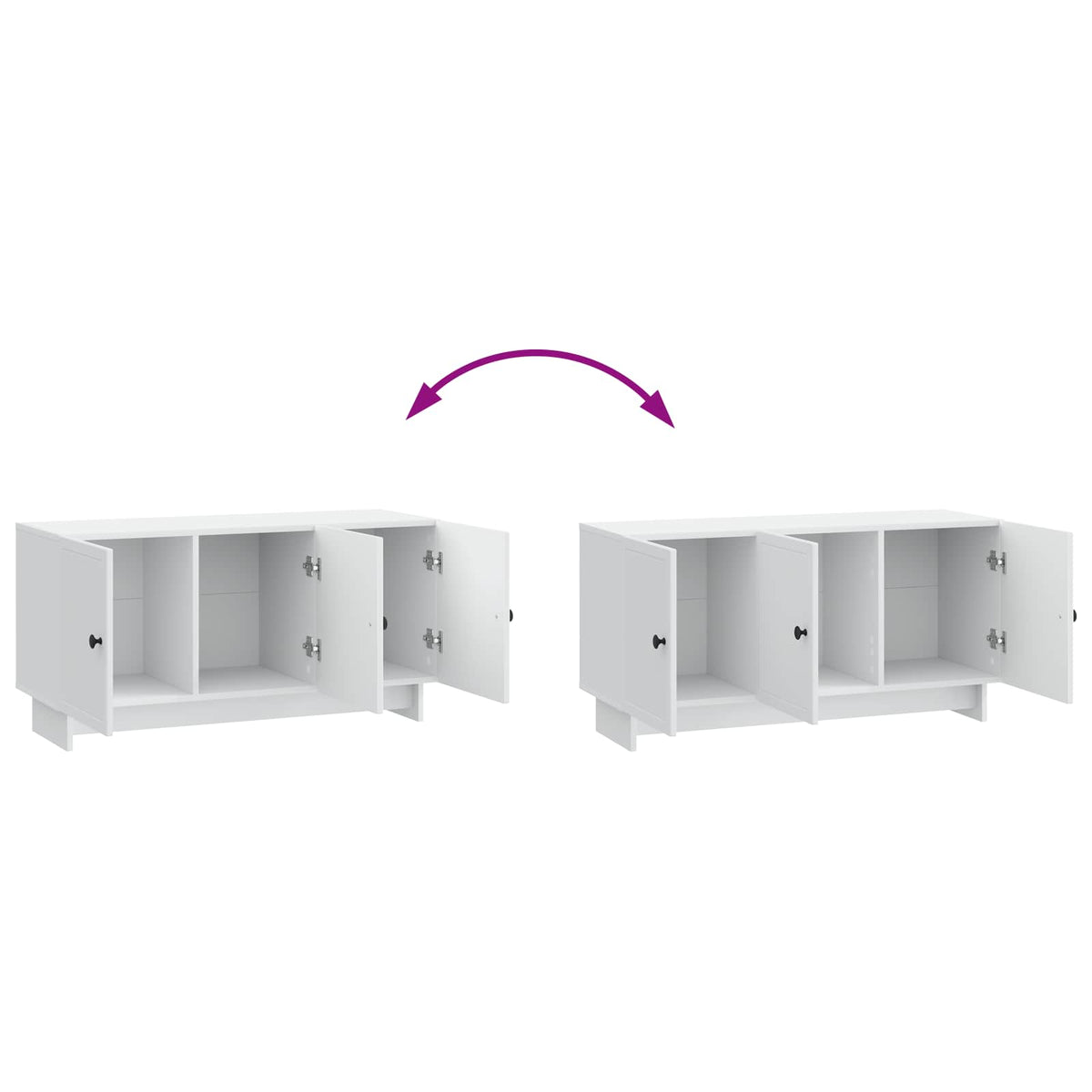 TV-skab Hvid 99 x 34,5 x 50 cm Konstrueret træ