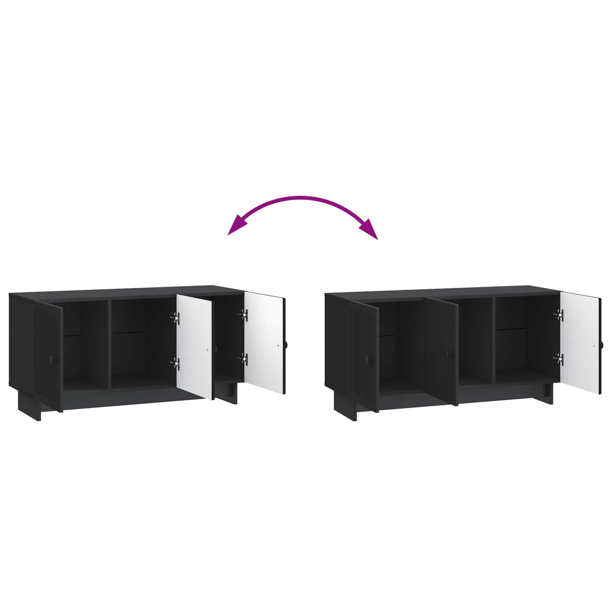 TV-skab 99 x 34,5 x 50 cm Sort Konstrueret træ