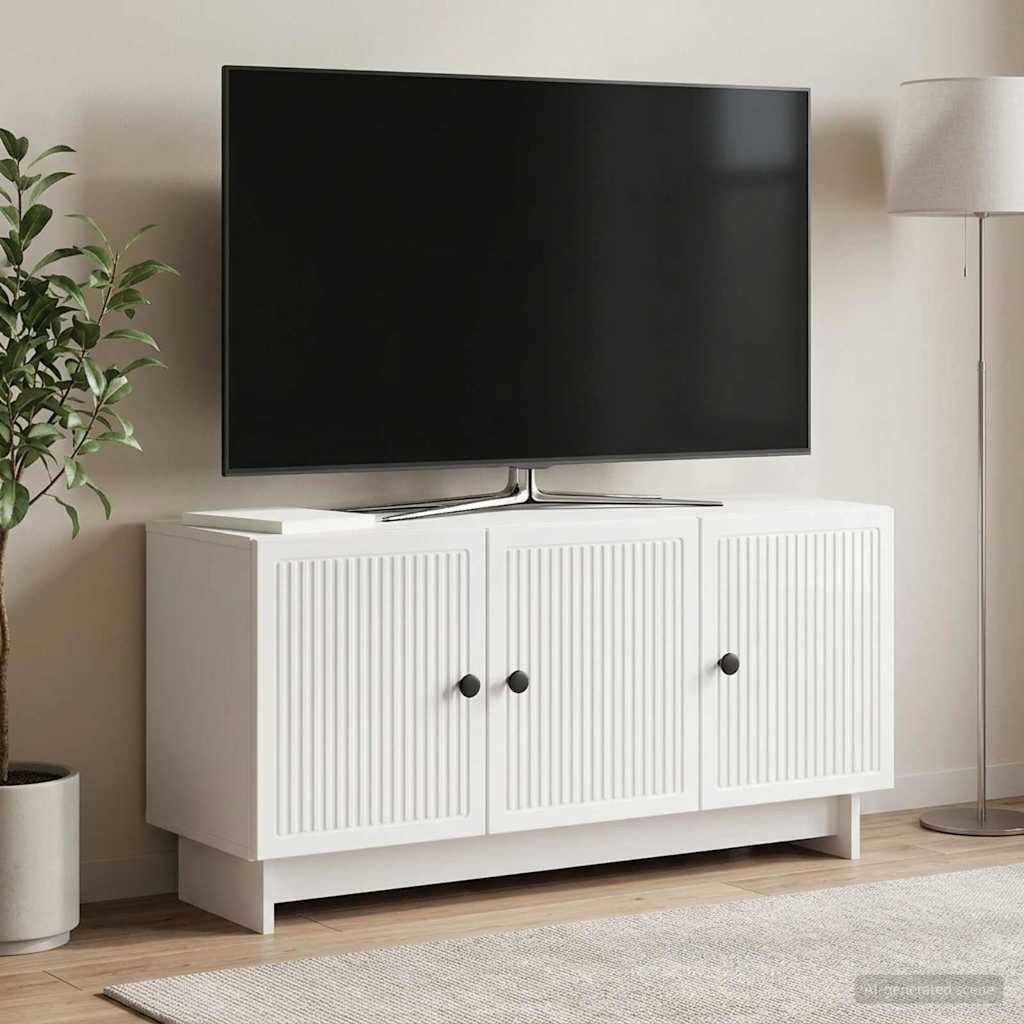 TV-skab 99 x 34,5 x 50 cm Hvid højglans Konstrueret træ