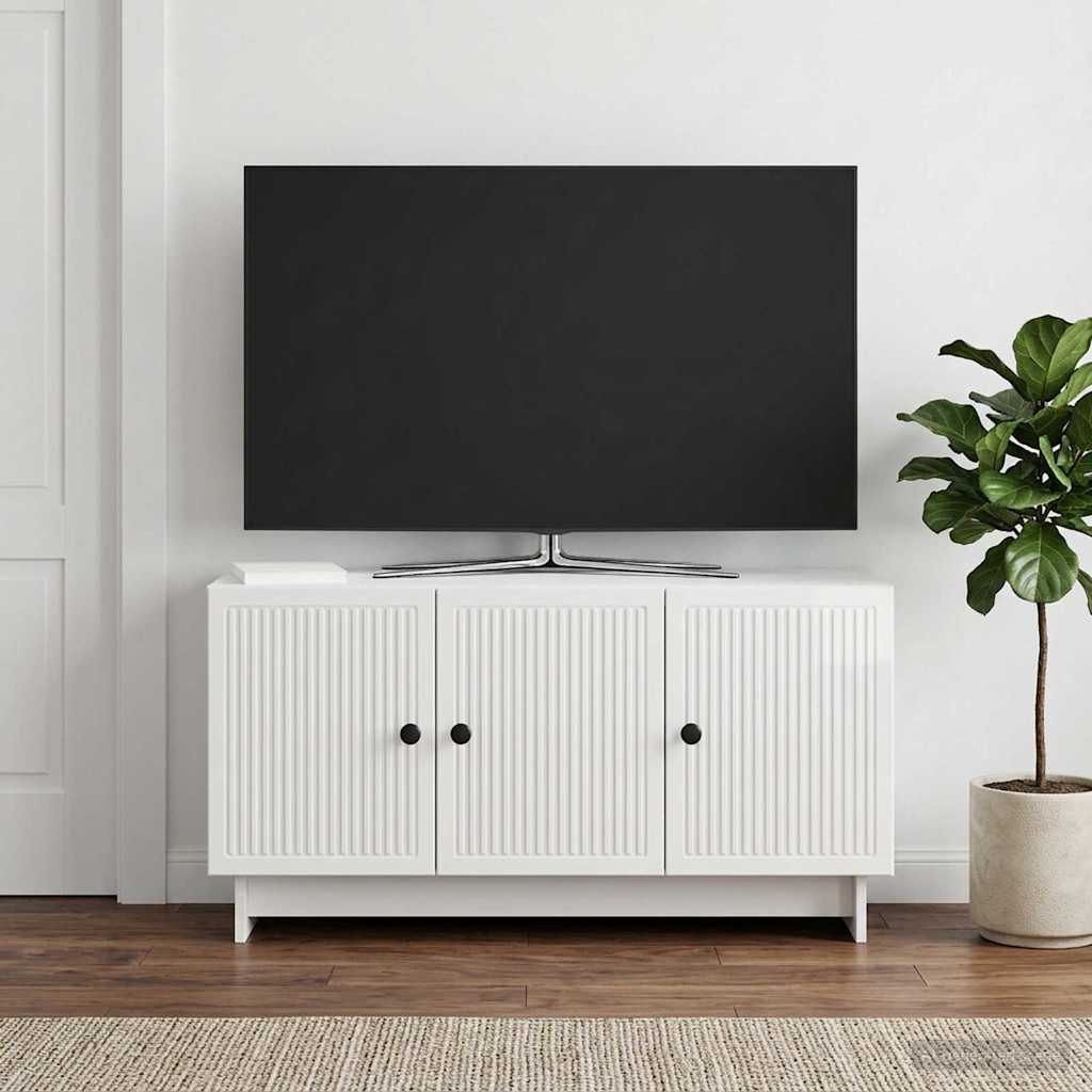 TV-skab 99 x 34,5 x 50 cm Hvid højglans Konstrueret træ