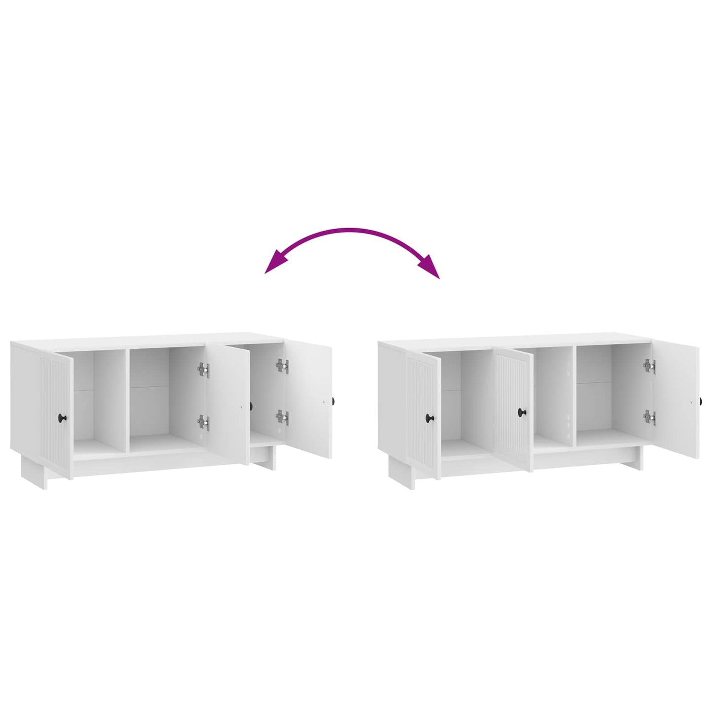 TV-skab 99 x 34,5 x 50 cm Hvid højglans Konstrueret træ