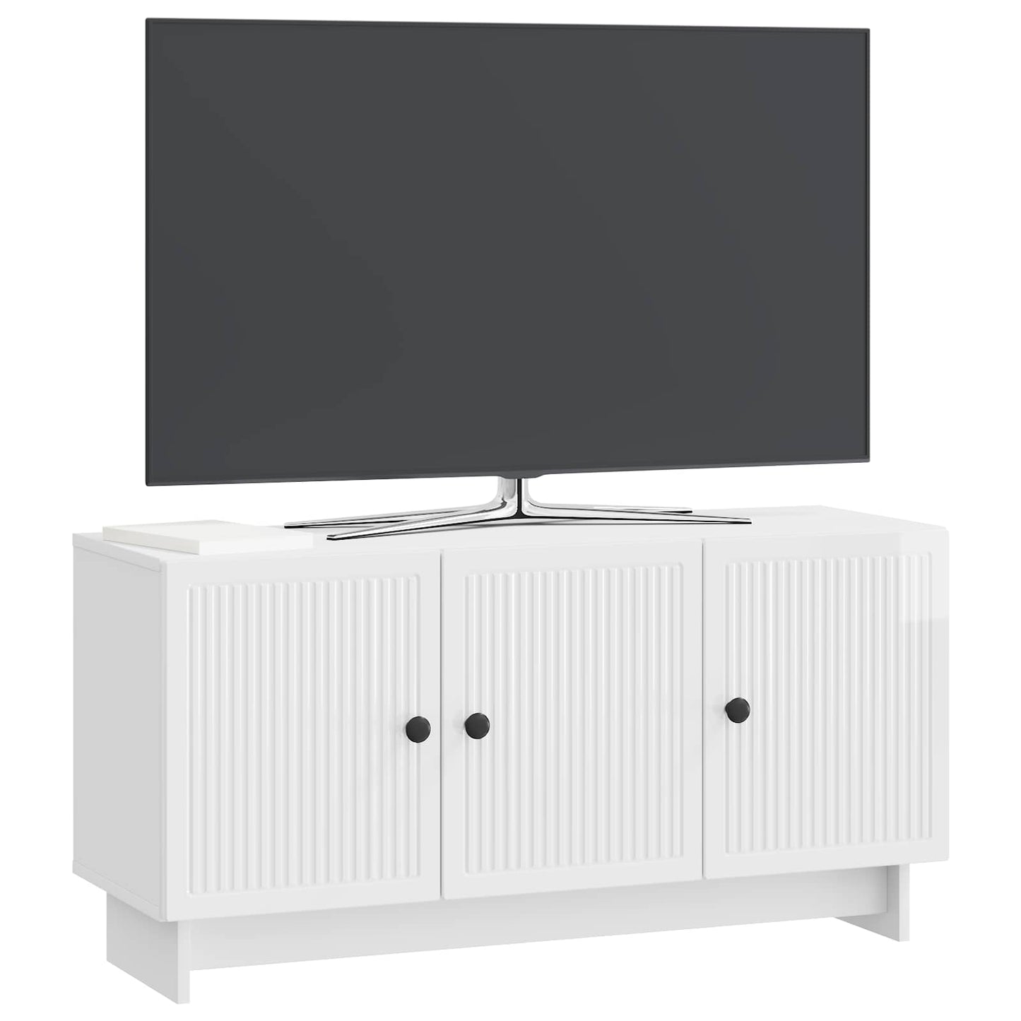 TV-skab 99 x 34,5 x 50 cm Hvid højglans Konstrueret træ