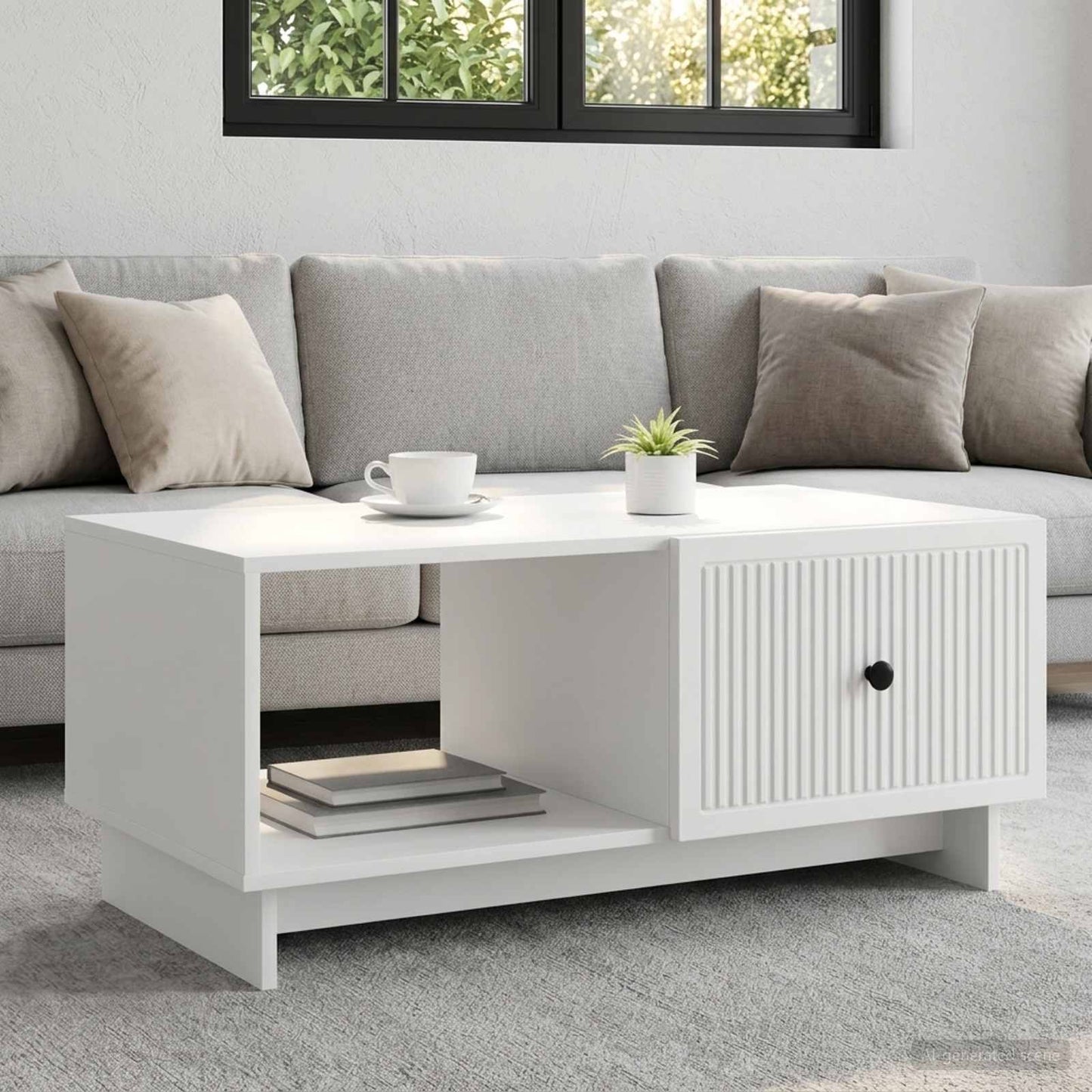 Sofabord Hvid 90 x 50 x 40 cm Konstrueret træ