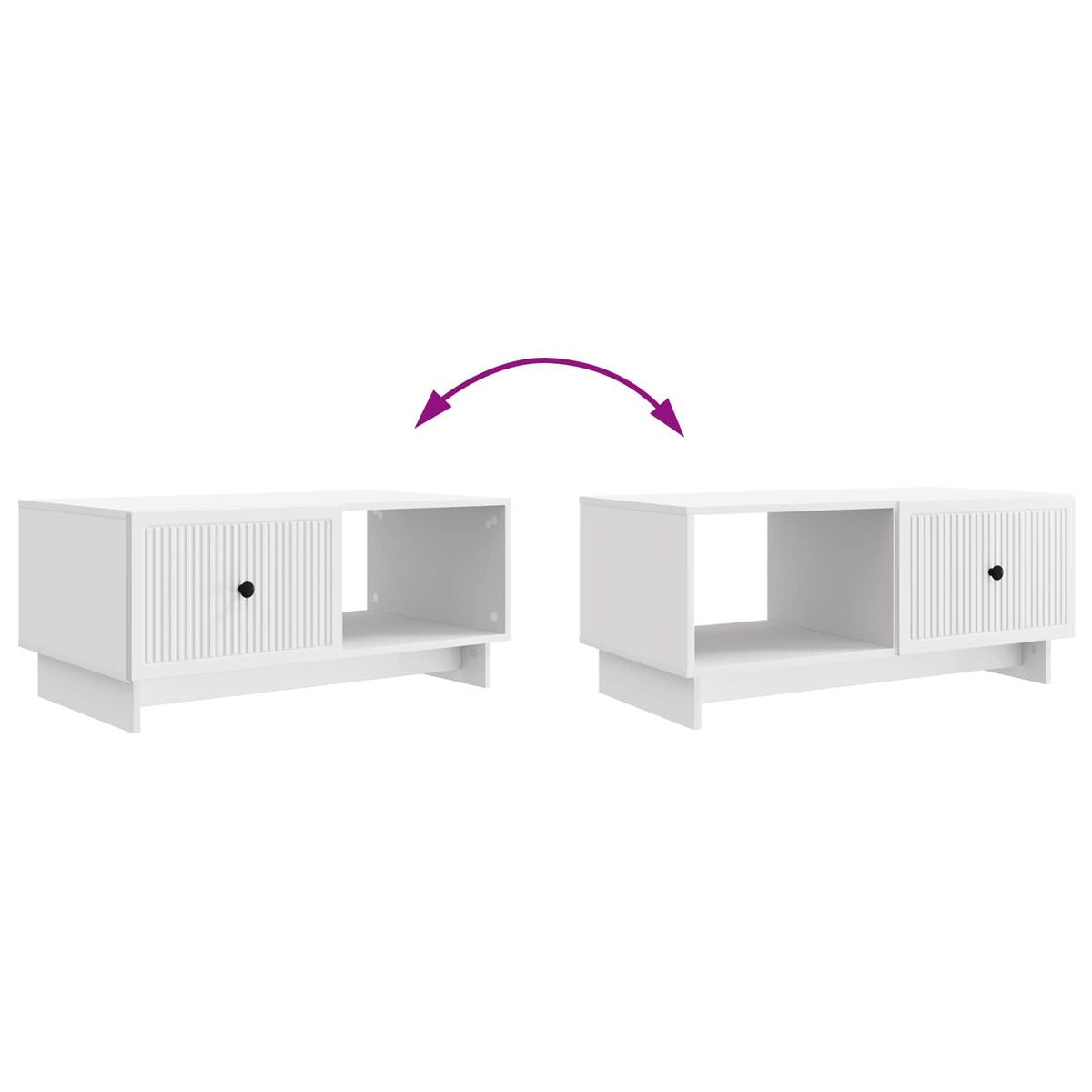 Sofabord Hvid 90 x 50 x 40 cm Konstrueret træ