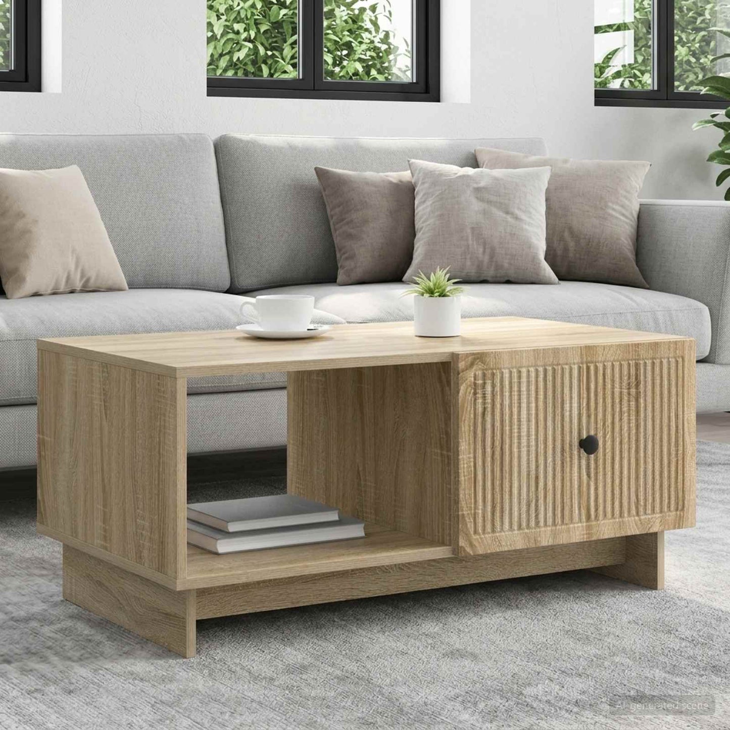 Sofabord Sonoma-eg 90 x 50 x 40 cm Konstrueret træ