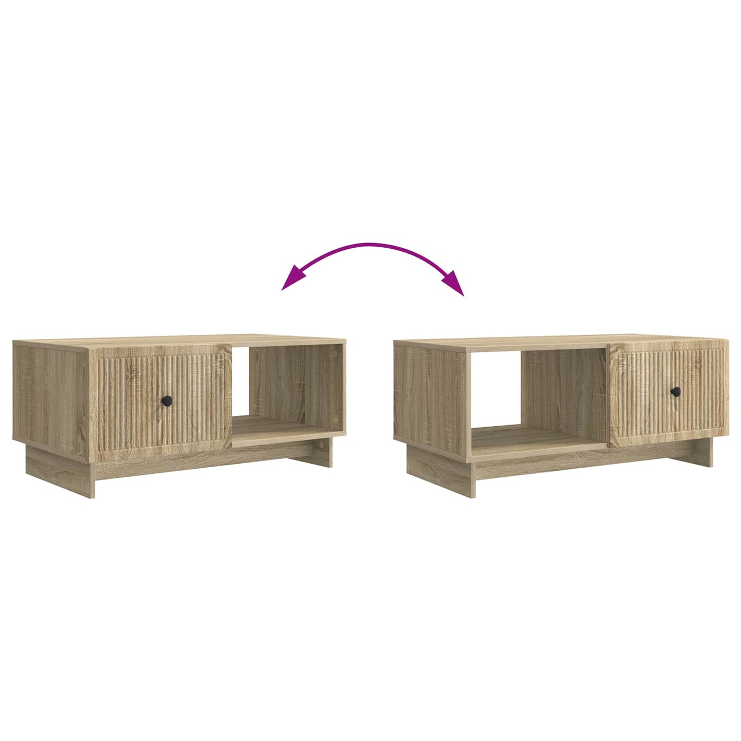 Sofabord Sonoma-eg 90 x 50 x 40 cm Konstrueret træ