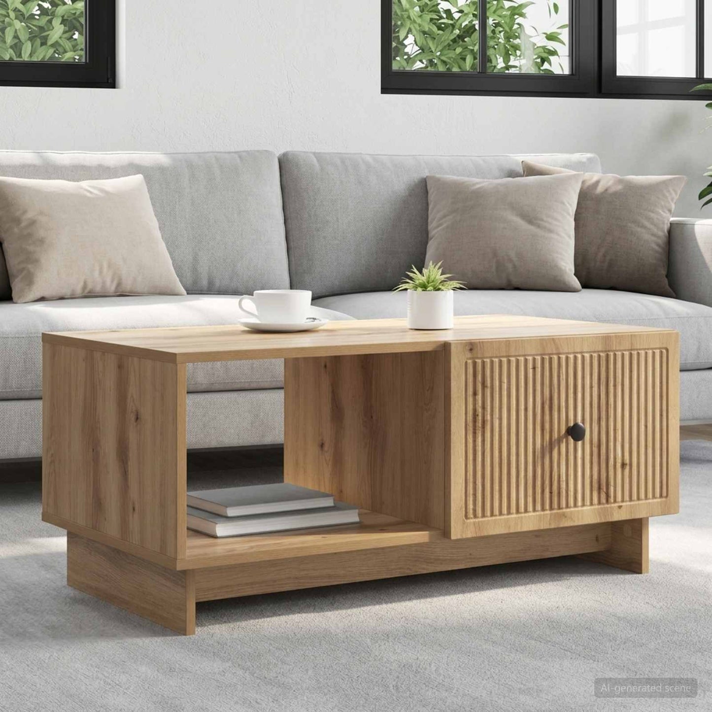 Sofabord Artisan-eg 90 x 50 x 40 cm Konstrueret træ