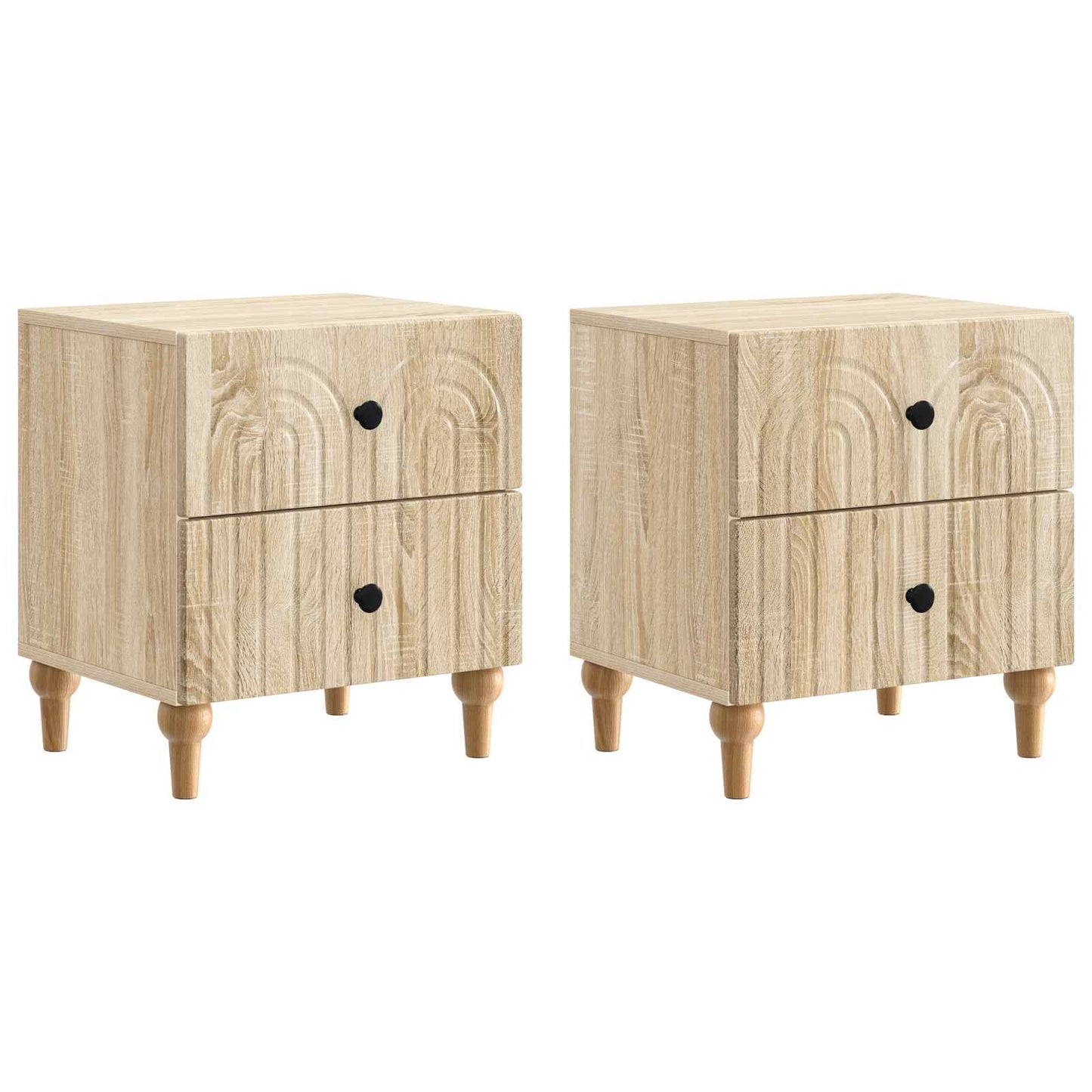 Natskab 2 stk. Sonoma-eg 43 x 34,5 x 48 cm Konstrueret træ