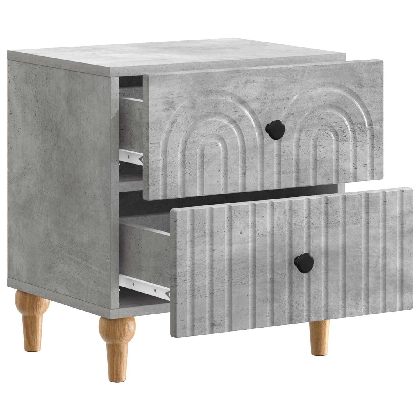 Natskab 2 stk. Betongrå 43 x 34,5 x 48 cm Konstrueret træ