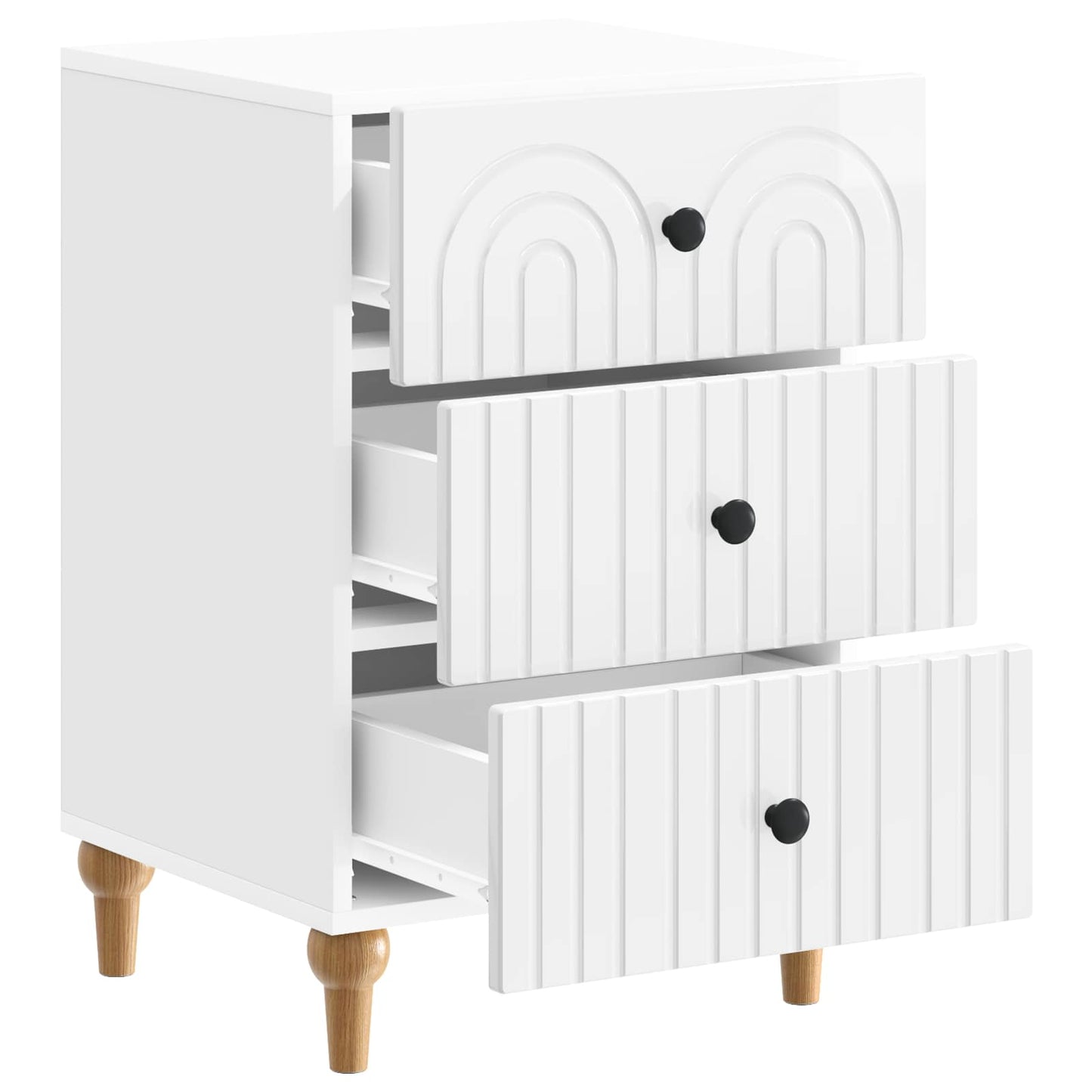Natskab Hvid højglans 43x 41 x 66,5 cm Konstrueret træ