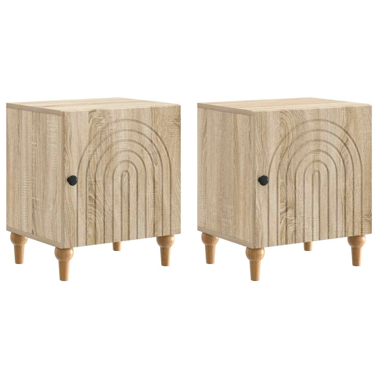 Natskab 2 stk. Sonoma-eg 43 x 34,5 x 50 cm Konstrueret træ