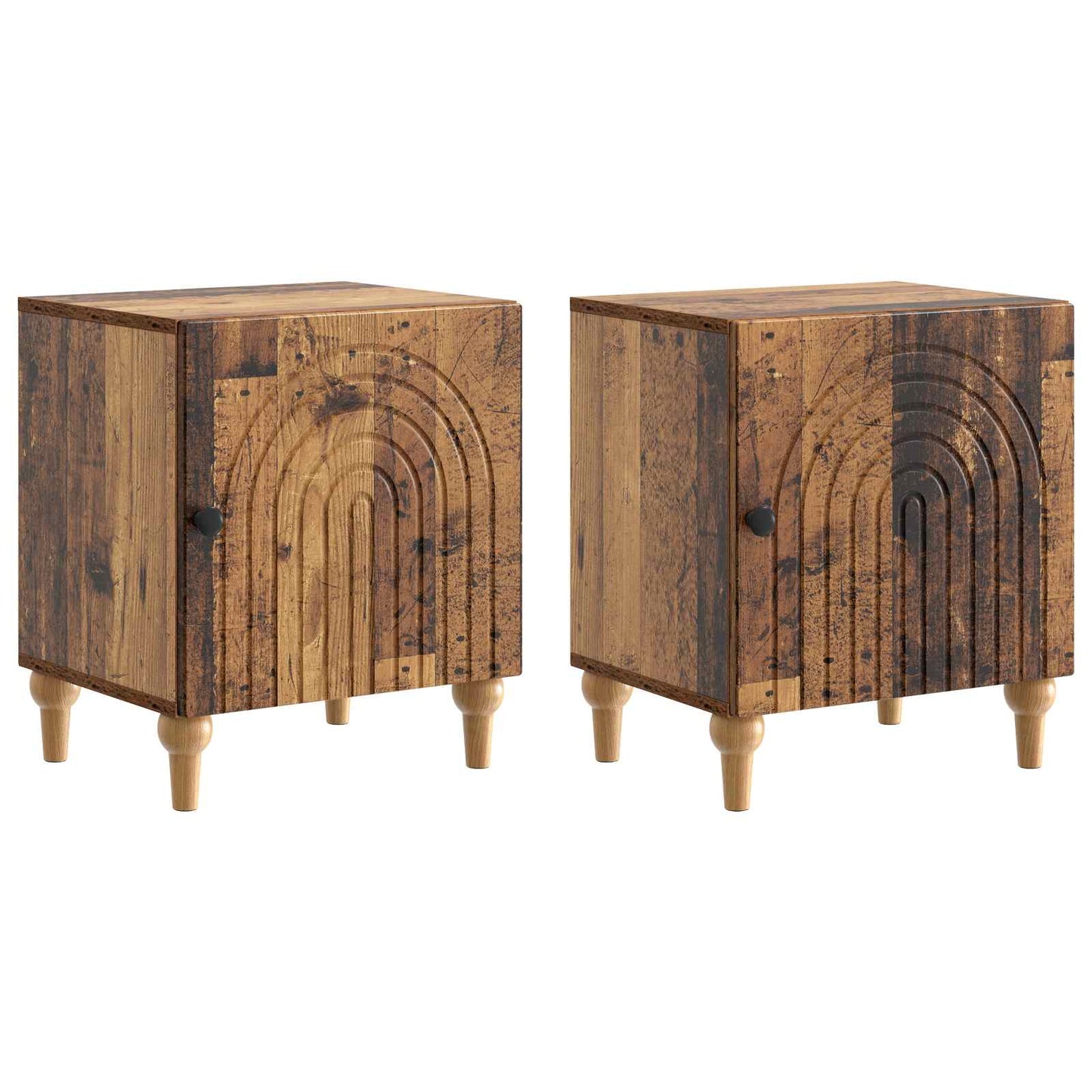 Natskab 2 stk. Gammelt træ 43 x 34,5 x 50 cm Konstrueret træ