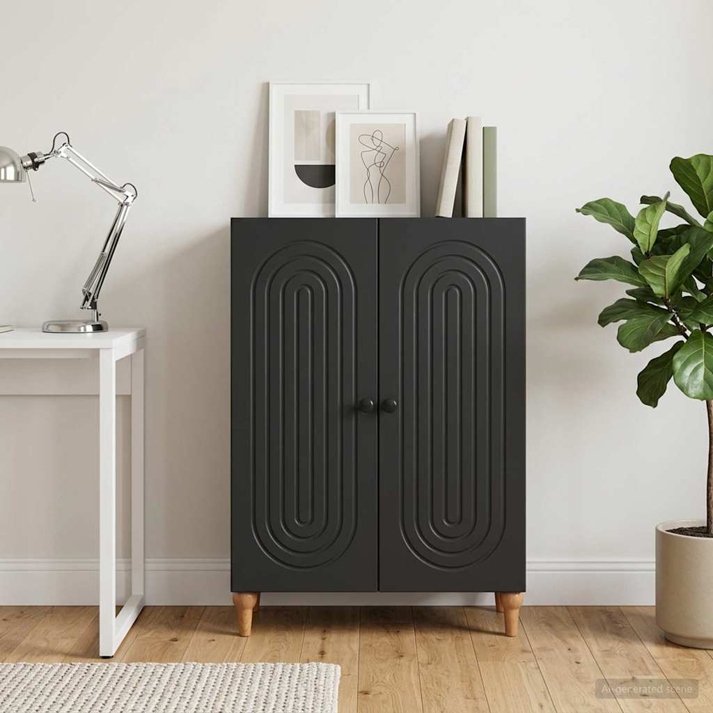 Sideboard Sort 66 x 34,5 x 90 cm Konstrueret træ