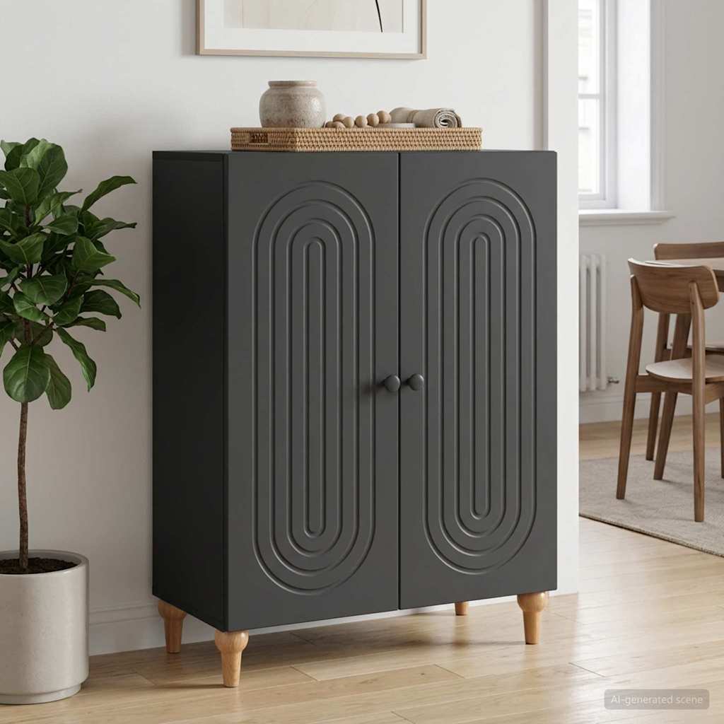 Sideboard Sort 66 x 34,5 x 90 cm Konstrueret træ