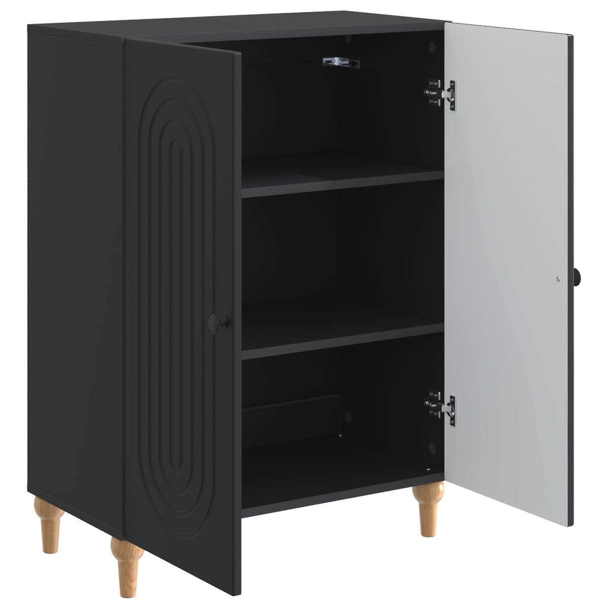 Sideboard Sort 66 x 34,5 x 90 cm Konstrueret træ