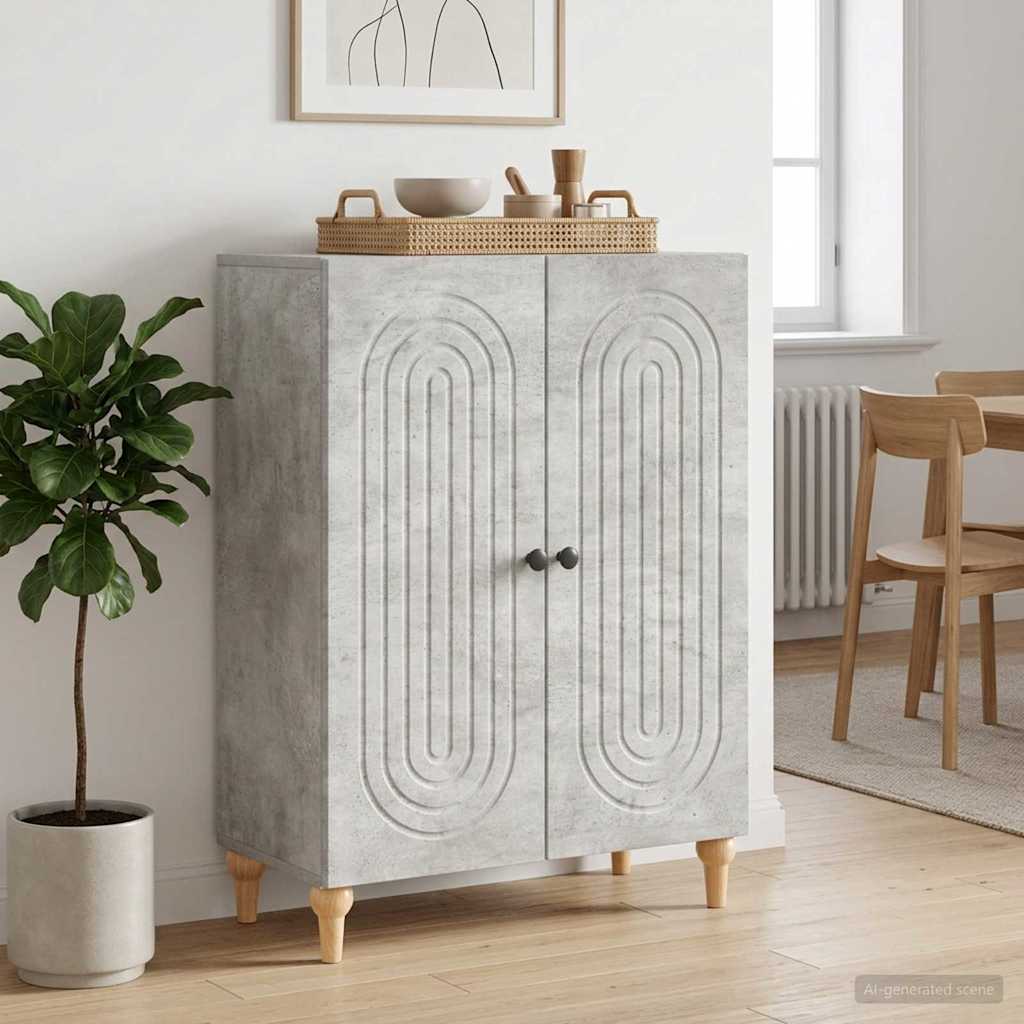 Sideboard Betongrå 66 x 34,5 x 90 cm Konstrueret træ