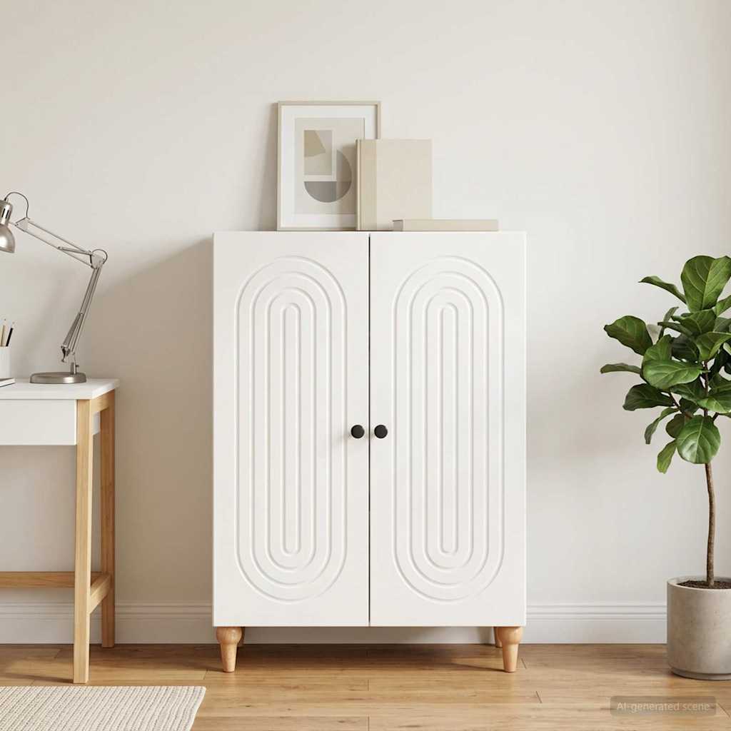 Sideboard Hvid højglans 66 x 34,5 x 90 cm Konstrueret træ