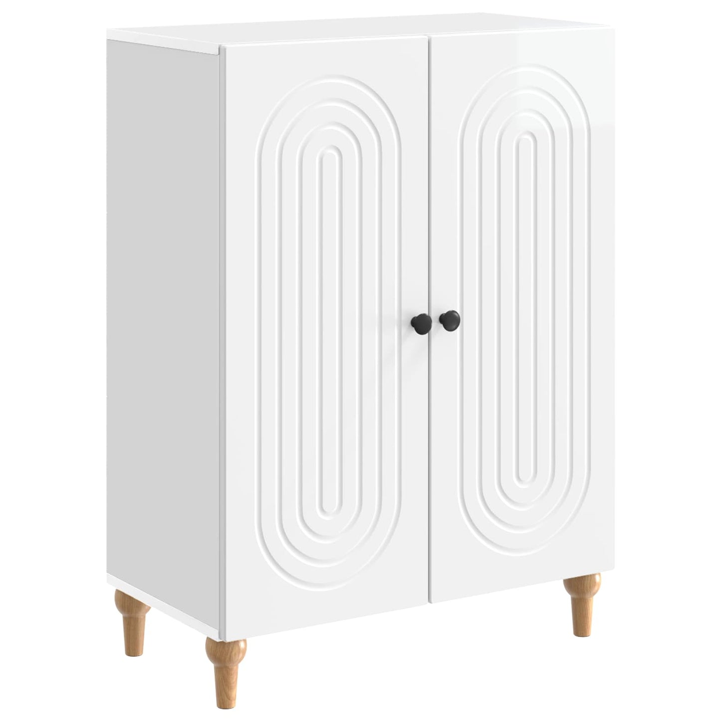 Sideboard Hvid højglans 66 x 34,5 x 90 cm Konstrueret træ