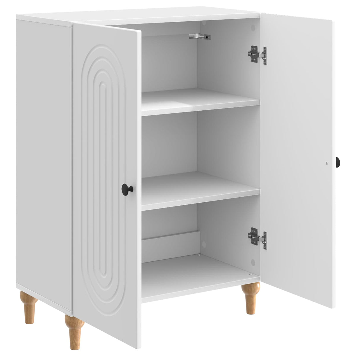 Sideboard Hvid højglans 66 x 34,5 x 90 cm Konstrueret træ