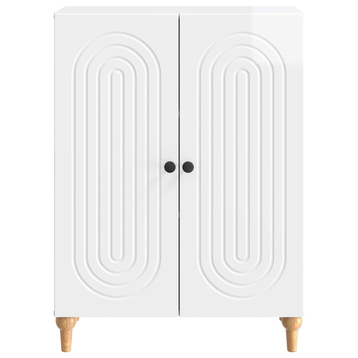Sideboard Hvid højglans 66 x 34,5 x 90 cm Konstrueret træ