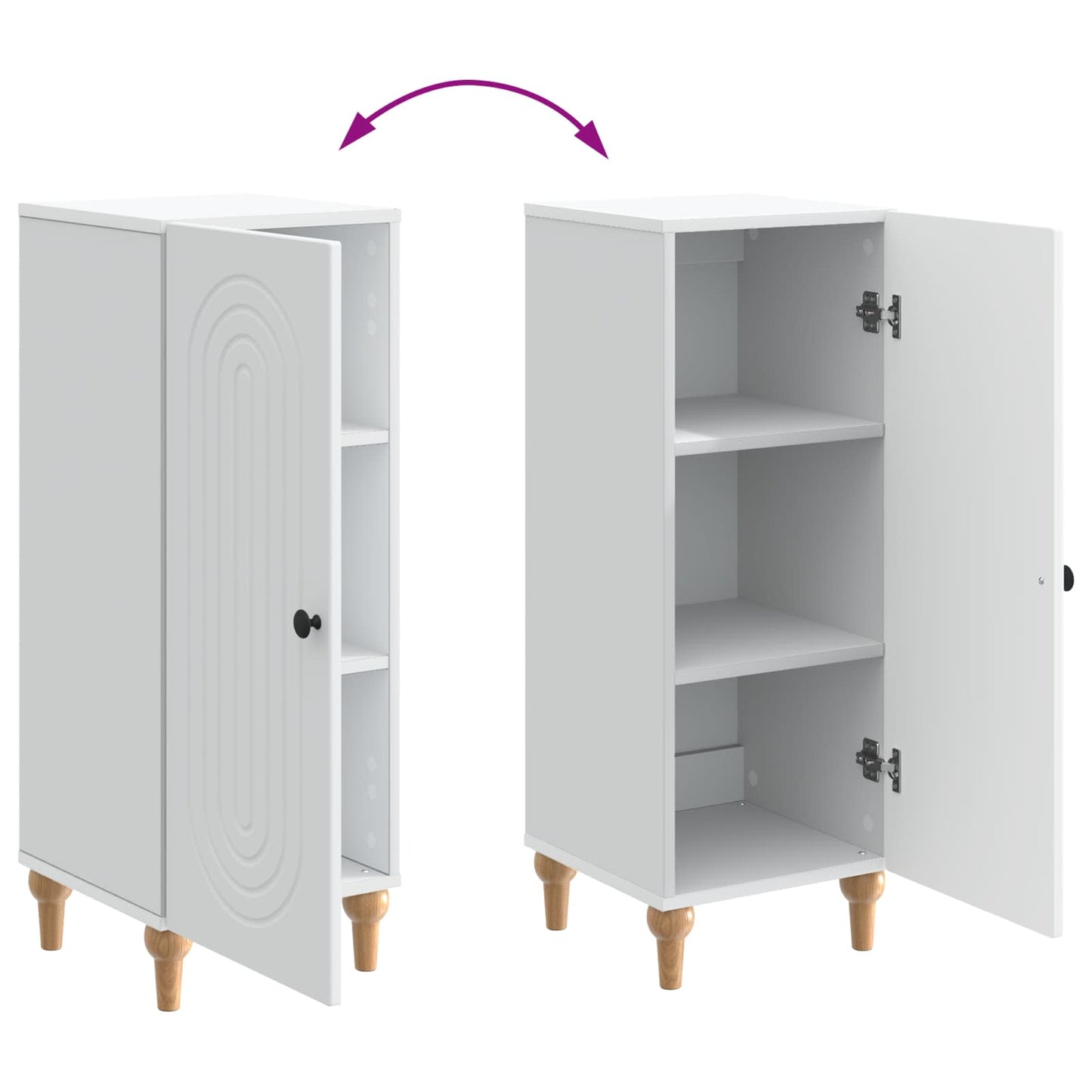 Sideboard Hvid 33 x 34,5 x 90 cm Konstrueret træ