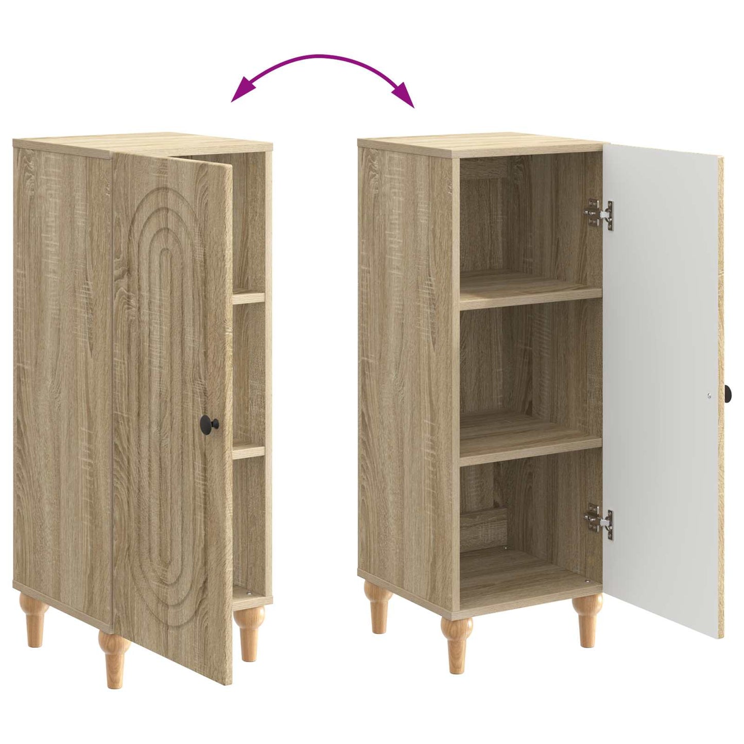 Sideboard Sonoma-eg 33 x 34,5 x 90 cm Konstrueret træ