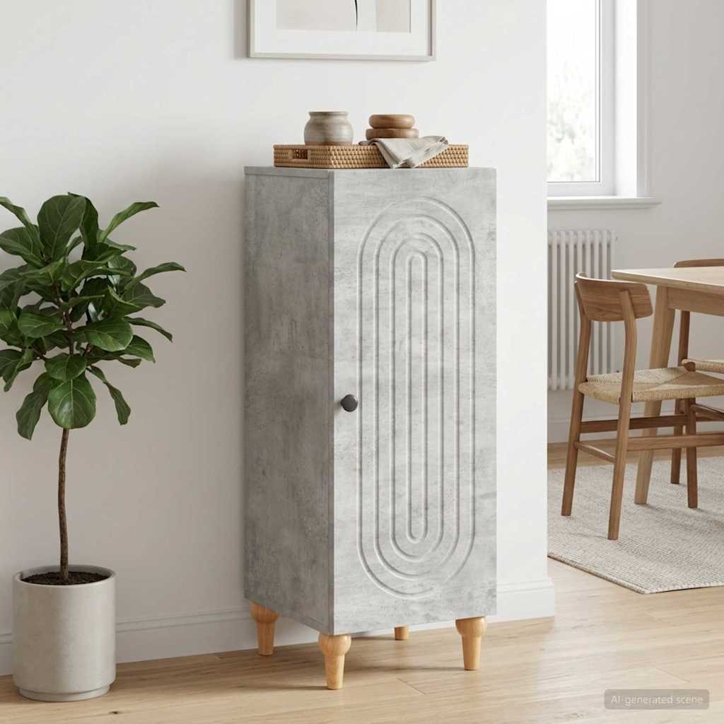 Sideboard Betongrå 33 x 34,5 x 90 cm Konstrueret træ