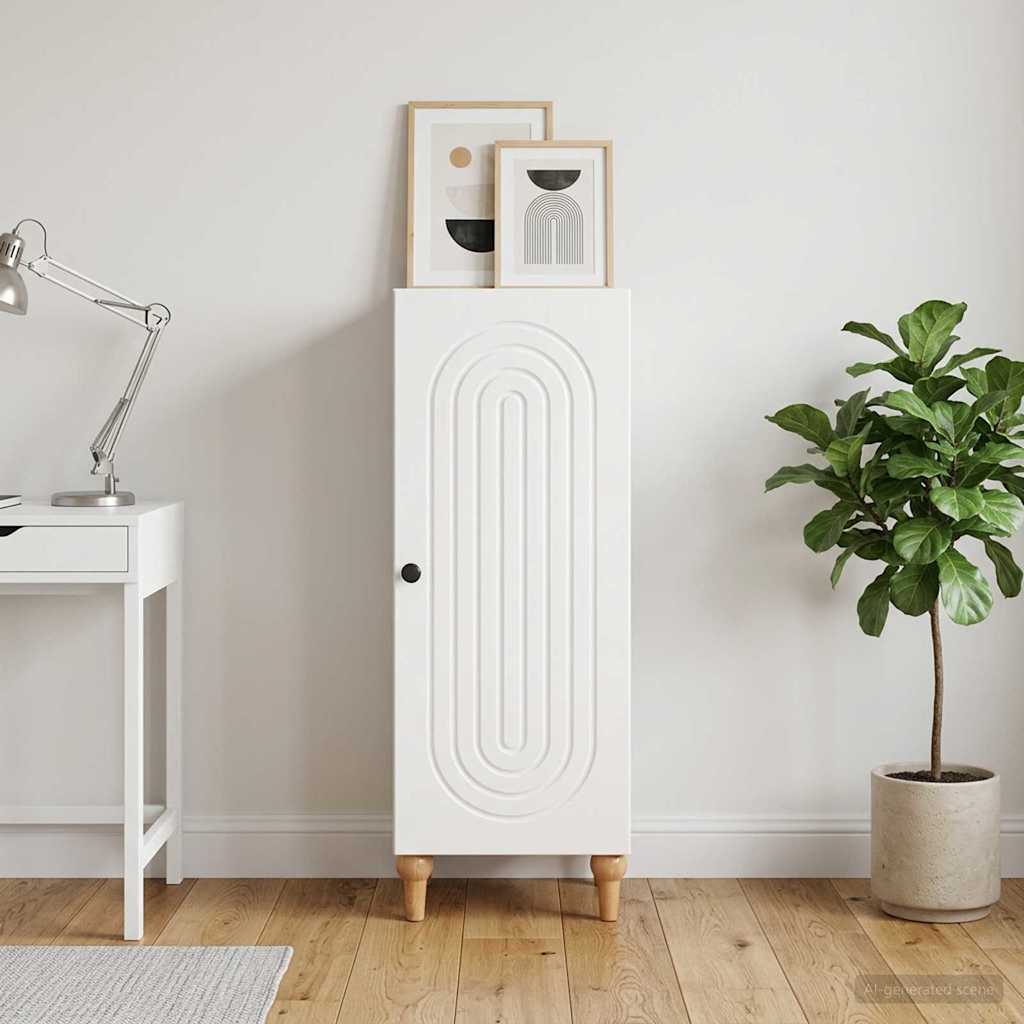 Sideboard Hvid højglans 33 x 34,5 x 90 cm Konstrueret træ