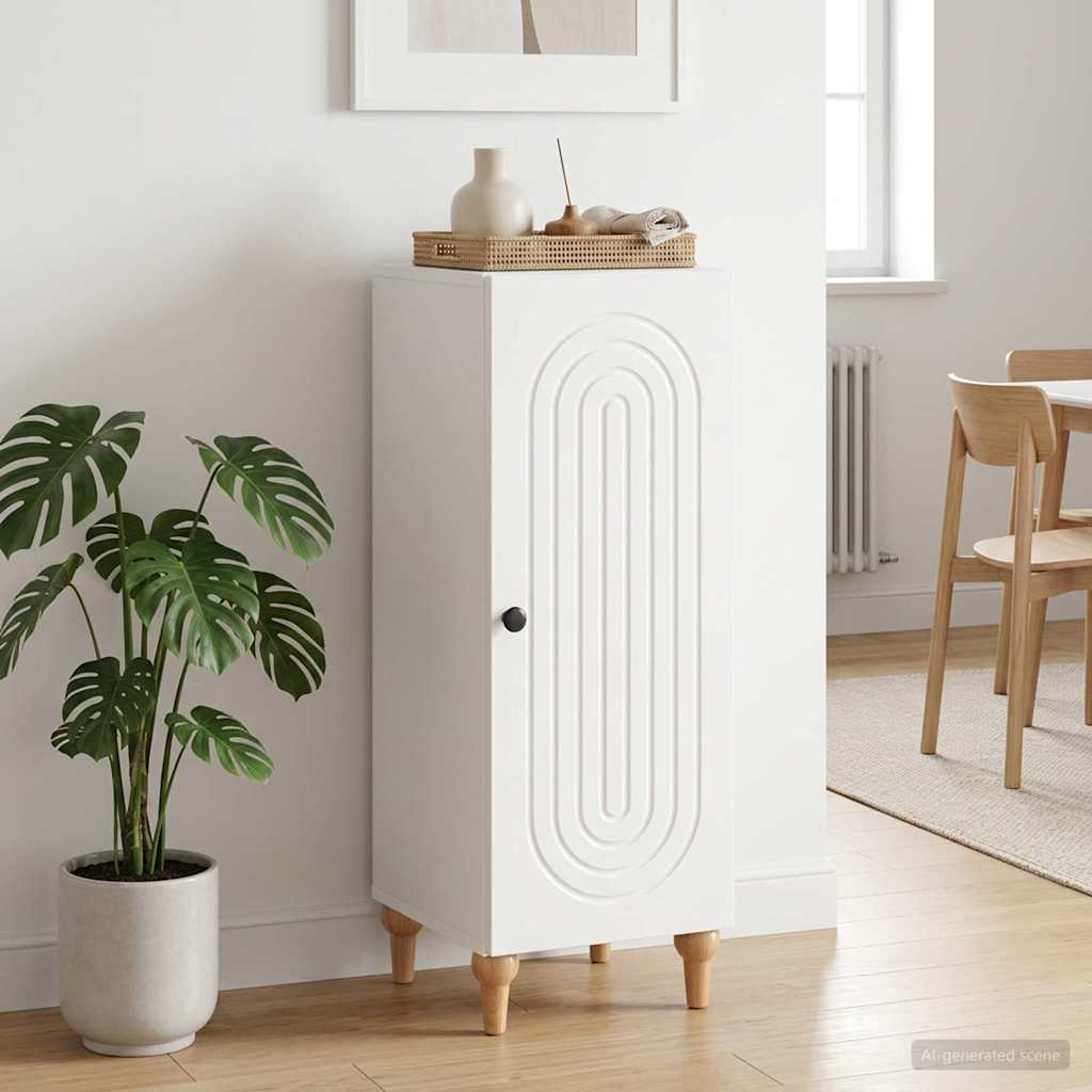Sideboard Hvid højglans 33 x 34,5 x 90 cm Konstrueret træ