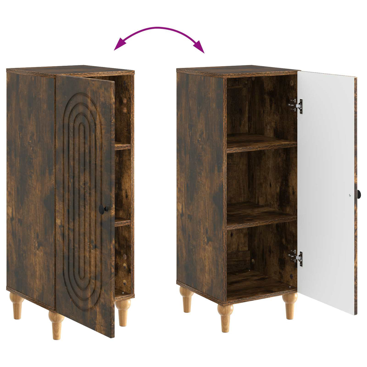 Sideboard Røget eg 33 x 34,5 x 90 cm Konstrueret træ
