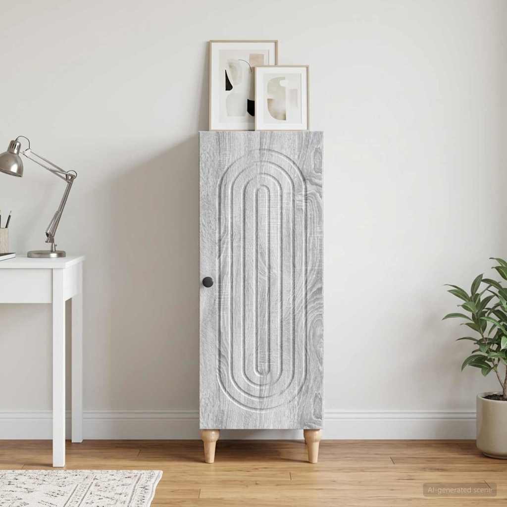 Sideboard Grå sonoma-eg 33 x 34,5 x 90 cm Konstrueret træ