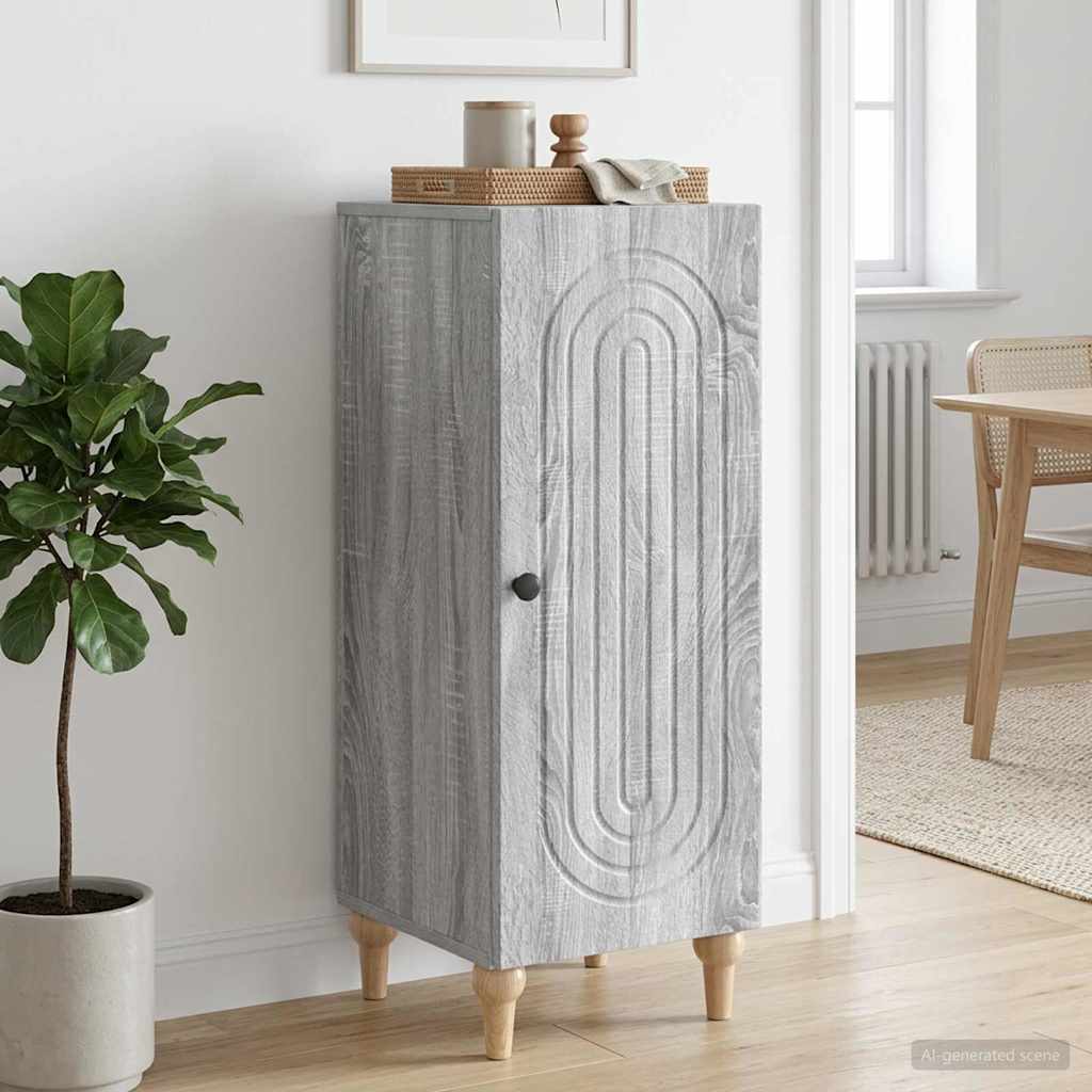Sideboard Grå sonoma-eg 33 x 34,5 x 90 cm Konstrueret træ