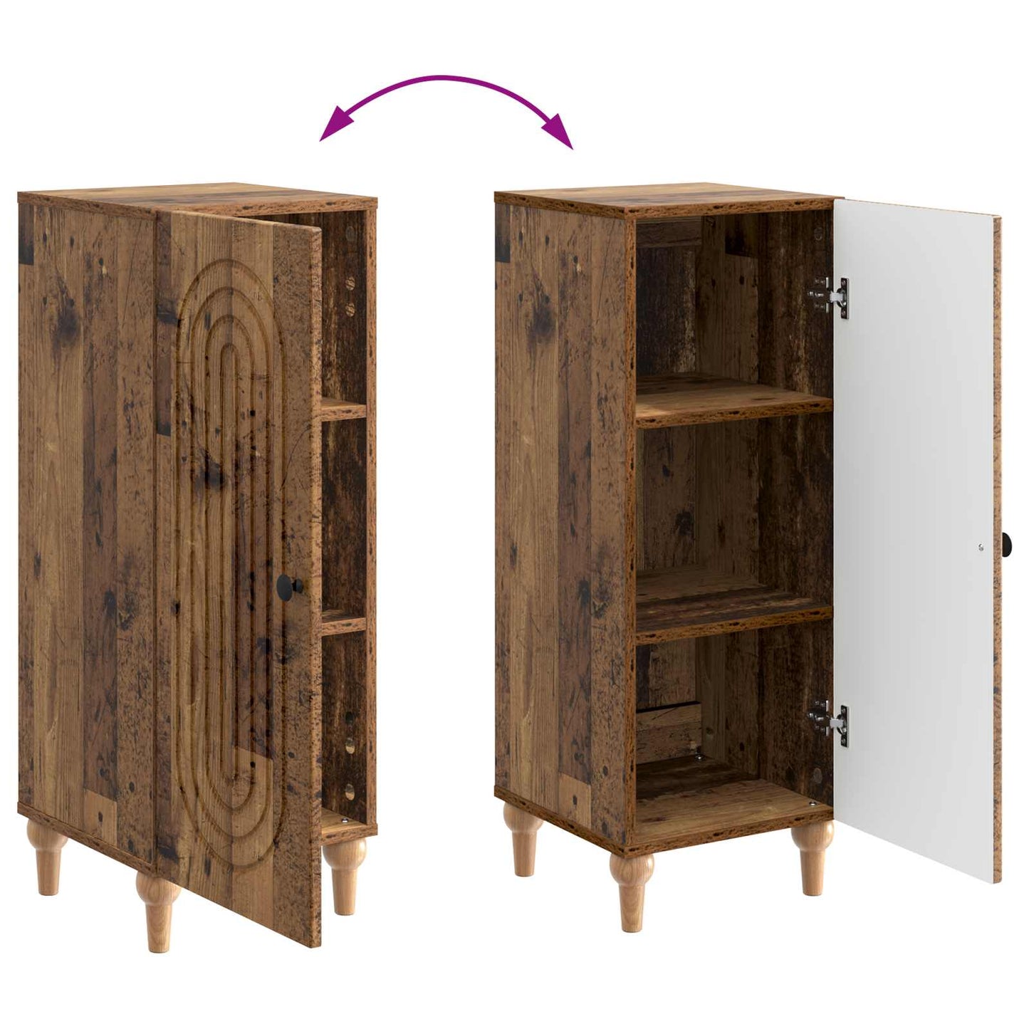 Sideboard Gammelt træ 33 x 34,5 x 90 cm Konstrueret træ