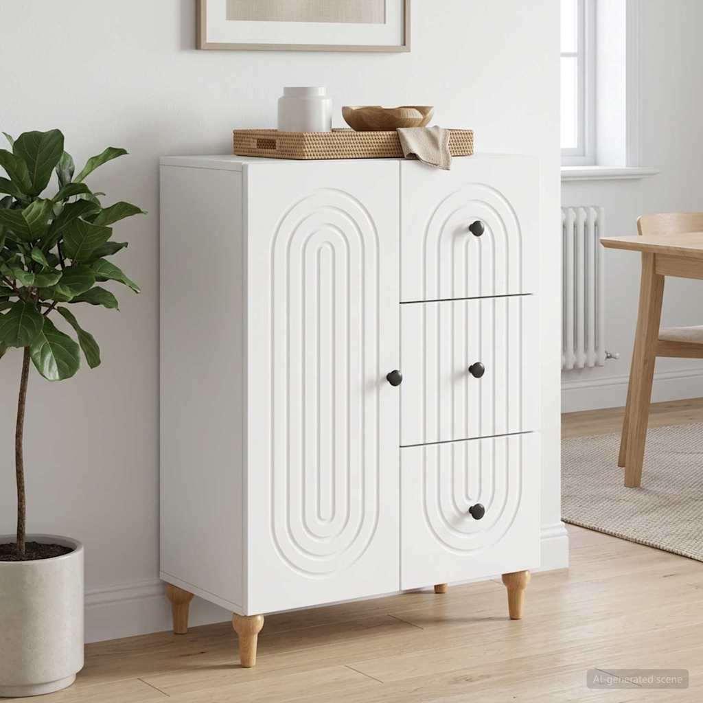 Sideboard Hvid 66 x 34,5 x 90 cm Konstrueret træ
