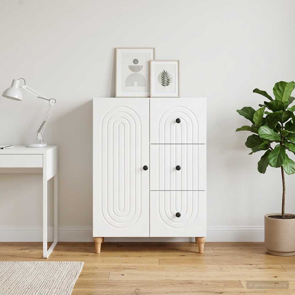 Sideboard Hvid 66 x 34,5 x 90 cm Konstrueret træ