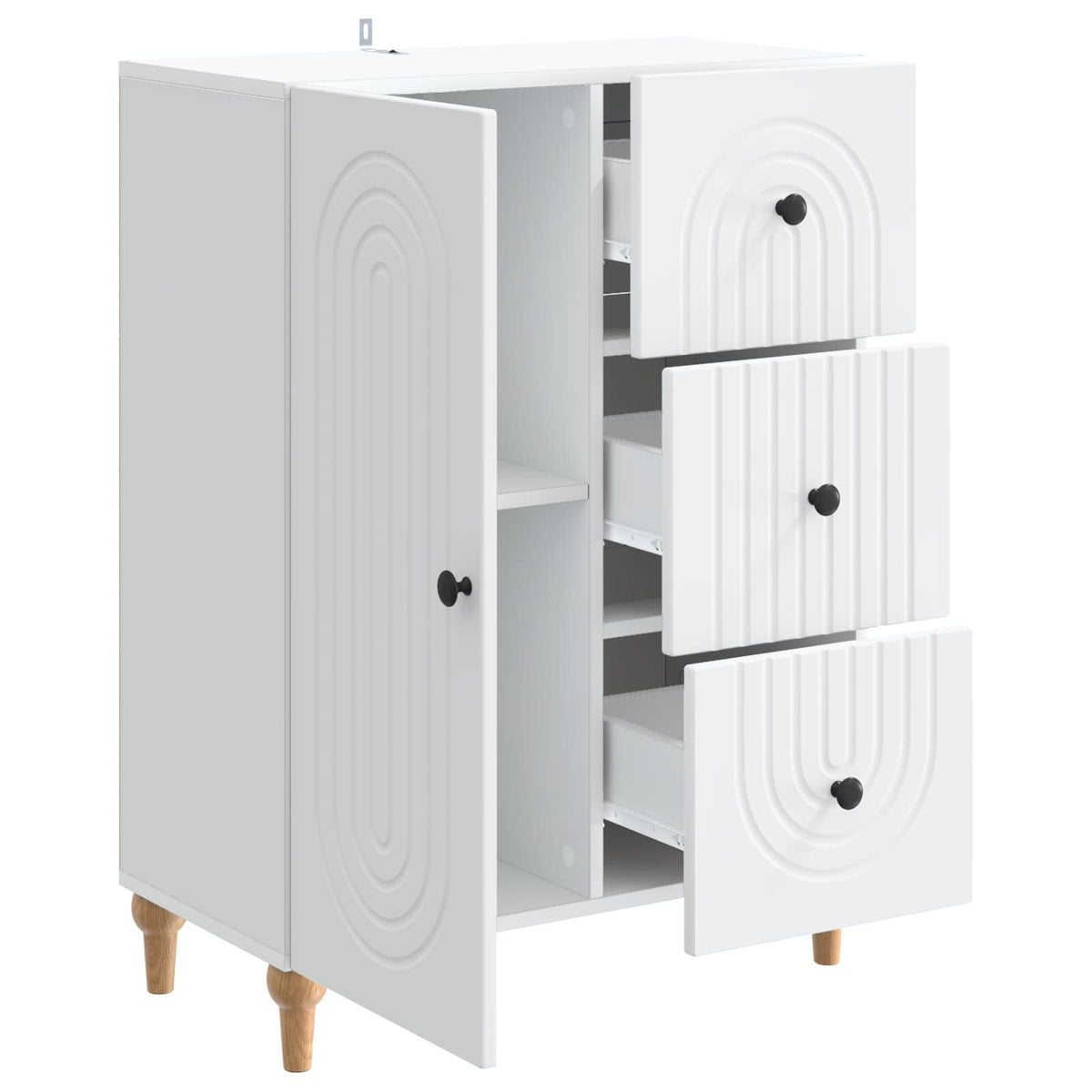 Sideboard Hvid 66 x 34,5 x 90 cm Konstrueret træ