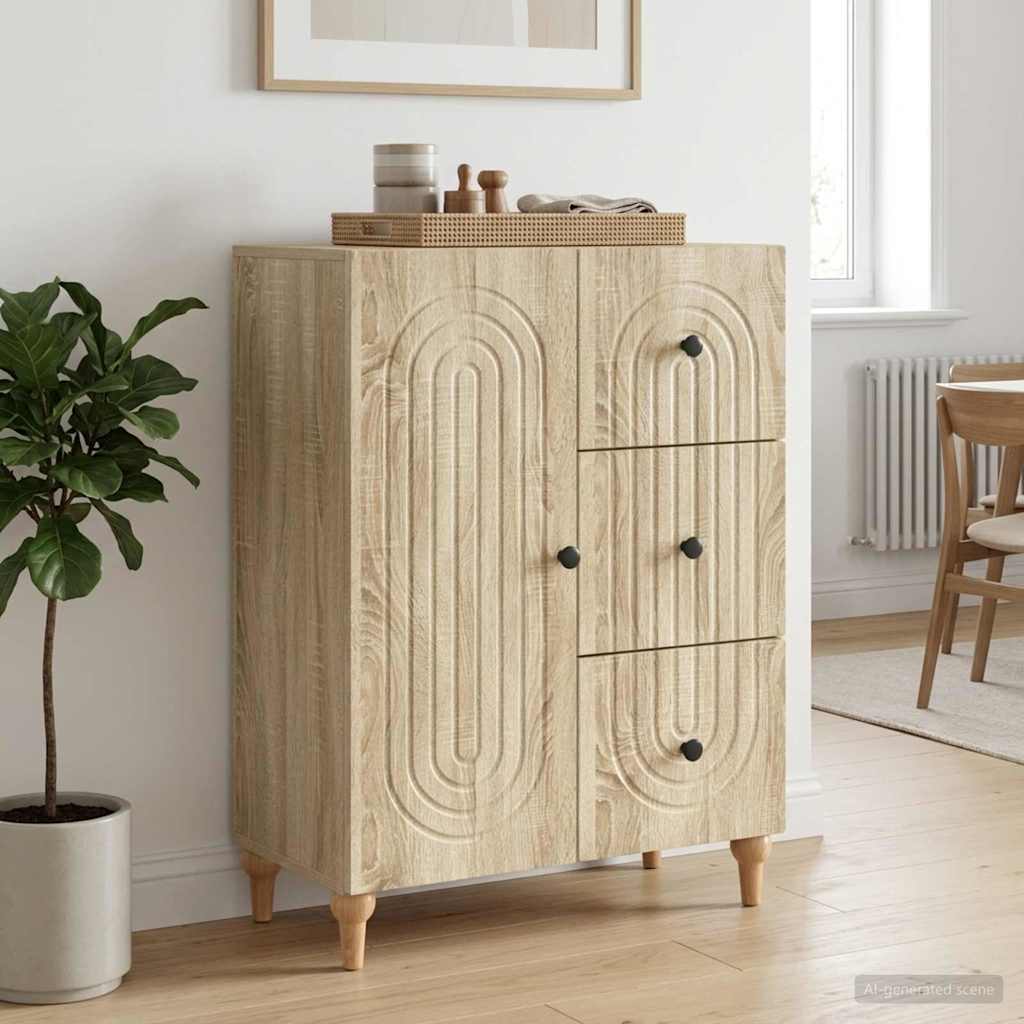 Sideboard Sonoma-eg 66 x 34,5 x 90 cm Konstrueret træ