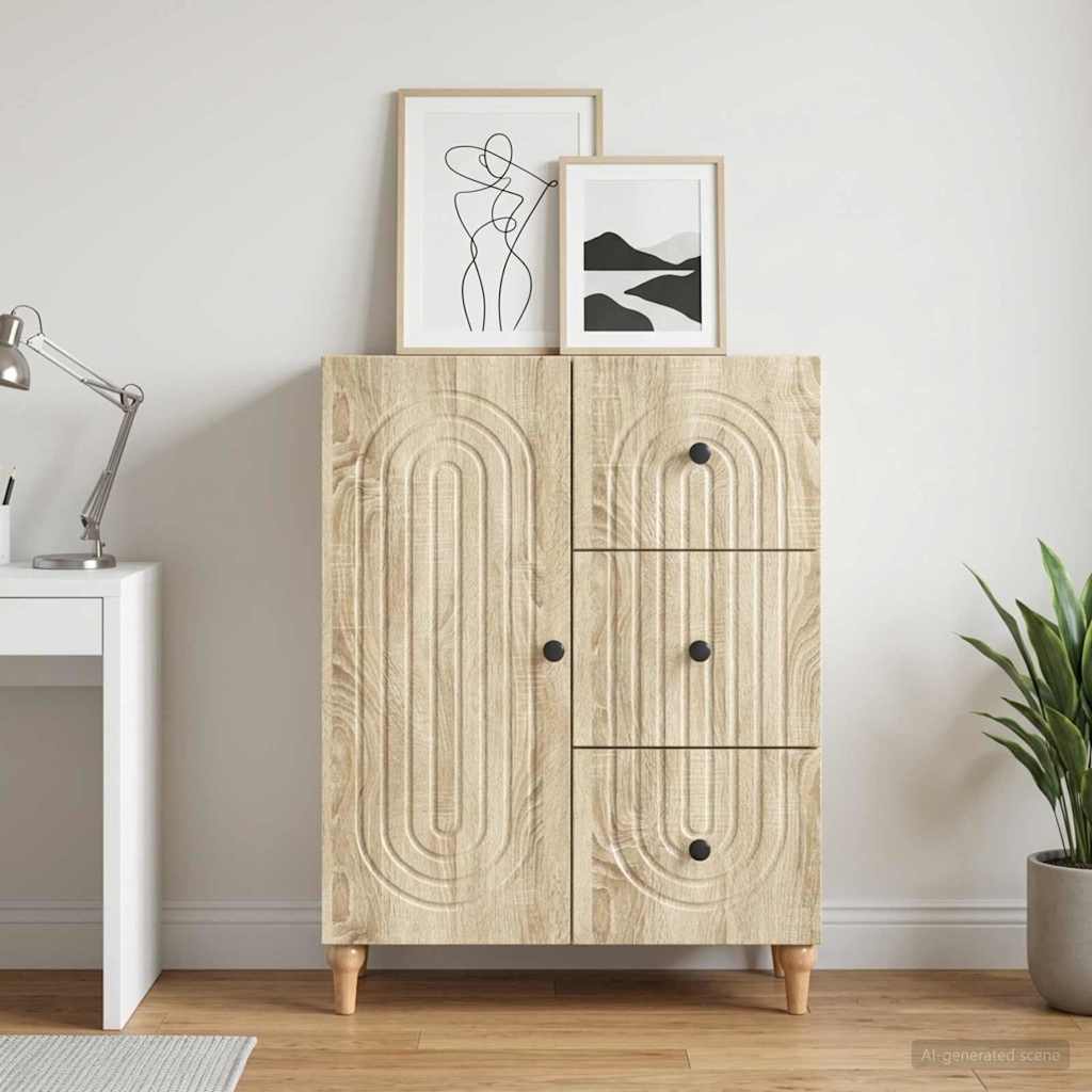 Sideboard Sonoma-eg 66 x 34,5 x 90 cm Konstrueret træ