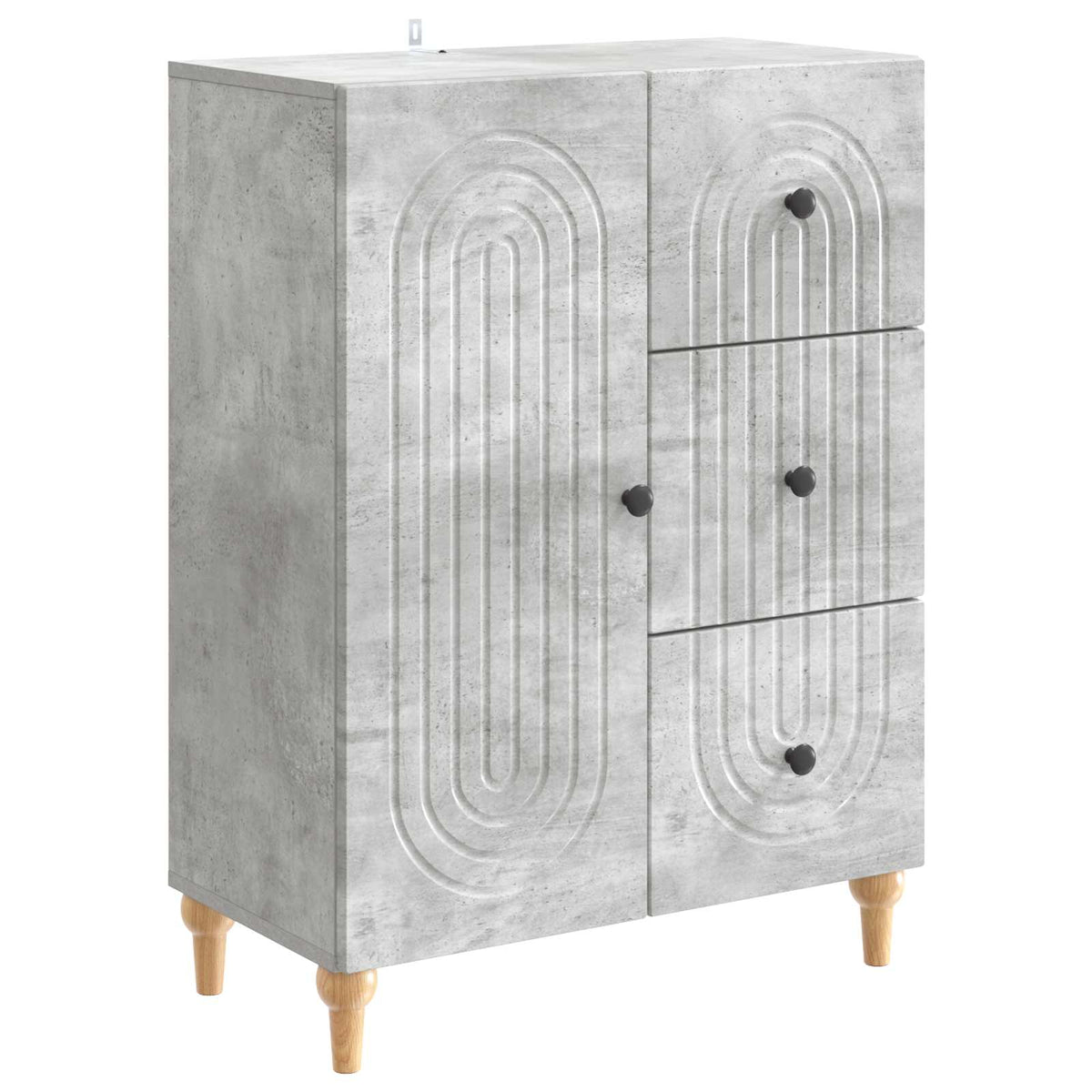 Sideboard med skuffe Betongrå 66 x 34,5 x 90 cm Konstrueret træ