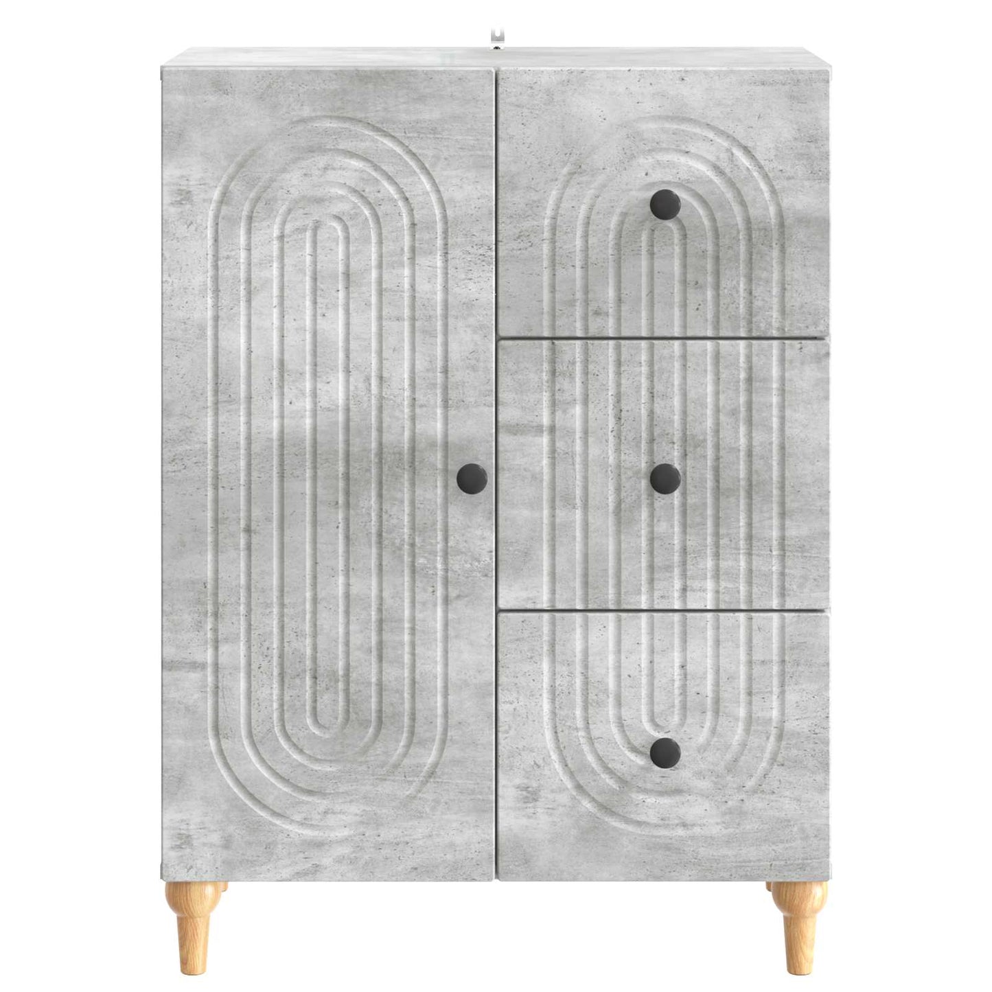 Sideboard med skuffe Betongrå 66 x 34,5 x 90 cm Konstrueret træ